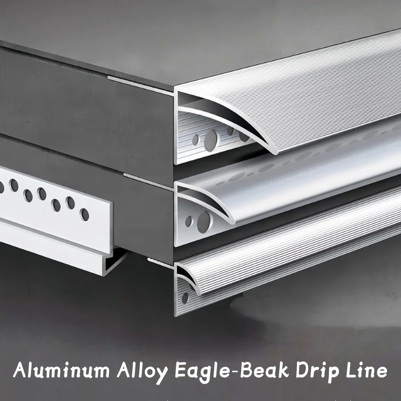Led Aluminum Profile Eagle Beak Drip Line Waterproof Exterior Wall Eave Window Sills Invisible Rainwater Channel Bar Strip Light