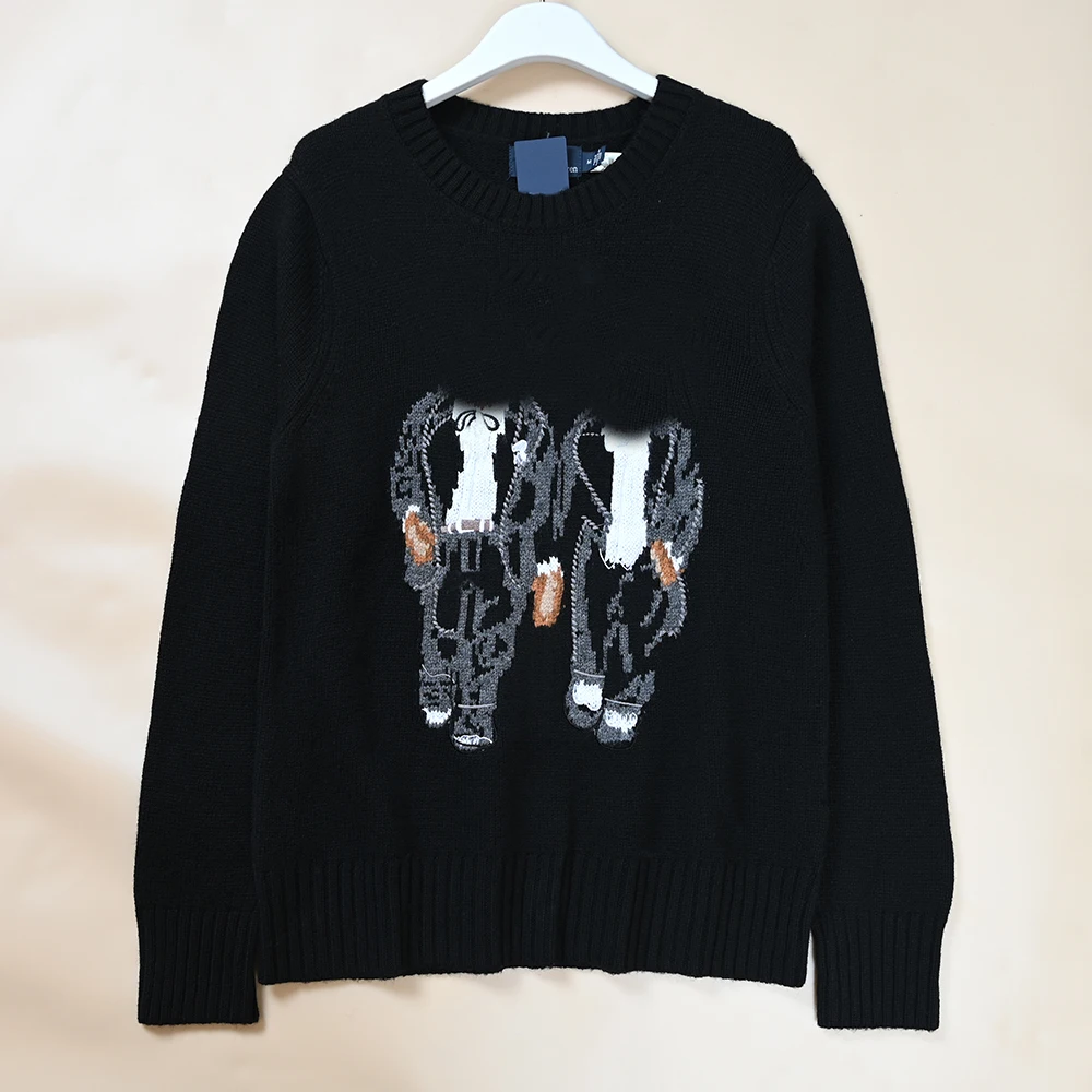 

Casual Knitted Long Sve round Ne Pullover Sweater for Women Spring New Sle Versatile Comfortable Knitwear with Cartoon...