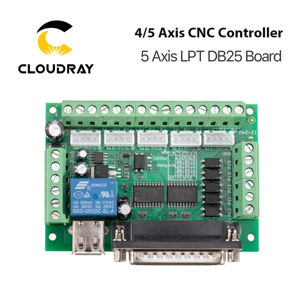 Cloudray CNC Controller Board 4 Axis USB Board/ 5 Axis LPT DB25 Board for Laser Milling Machine