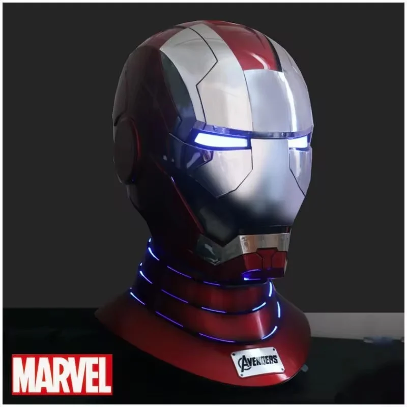 Hot Marvel Iron Man Autoking 1/1 Mk5 Helmet Remote And Voice Control Iron Man Automatic Helmet Mask With Led Light Boys Gift Toy