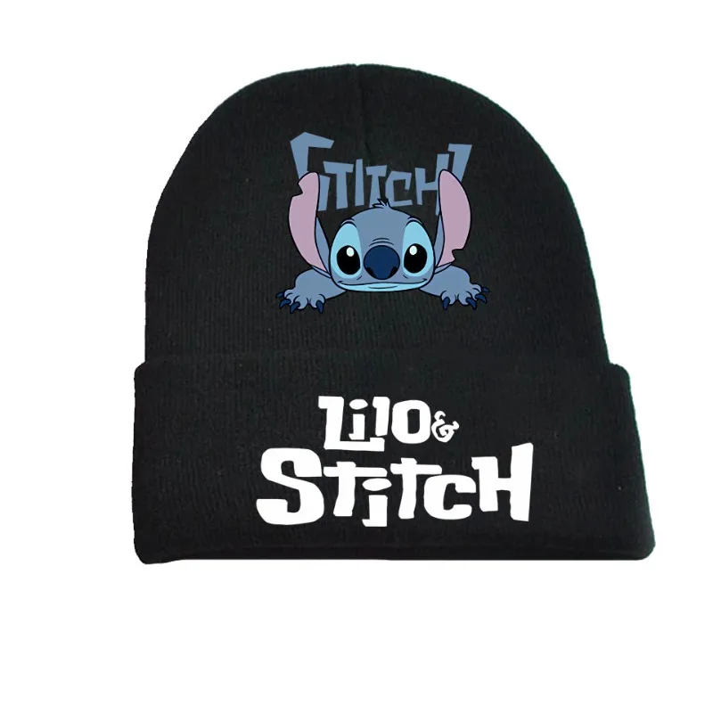 

Disney Lilo & Stitch Knitted Cap Beanies for Student Hat Autumn Winter Warm Cold-proof Wool Cap Kids Beanies Hat Birthday Gifts