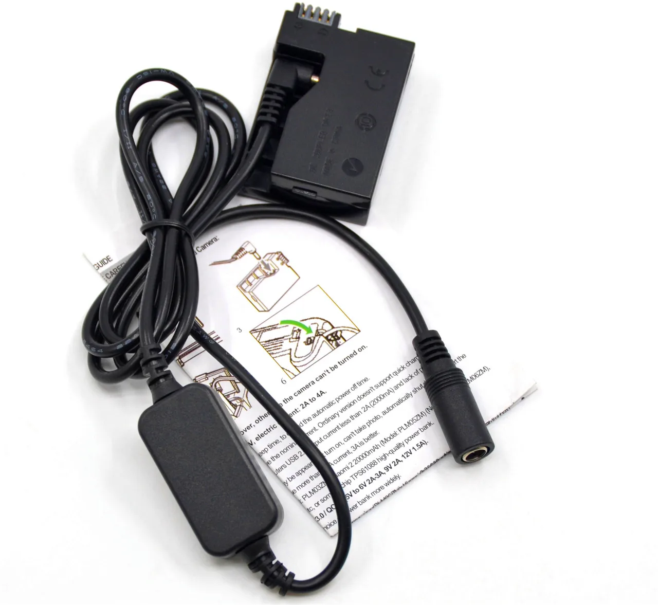 DR-E8 LP E8 Dummy Battery 12V-24V Step-Down Cable for Canon EOS Rebel T2i T3i T4i T5i 550D 600D 650D 700D Kiss X4 X5 X6 Camera