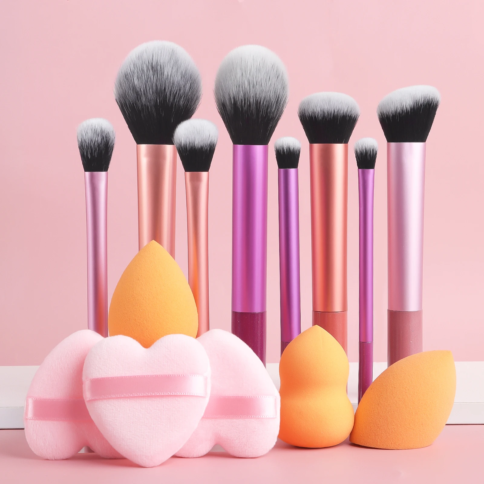 28-piece makeup tool set - 8-piece professional makeup brushes + toiletries set and washing bowl & puff sponge egg combination