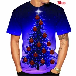 2024 New Arrivals Men Women Christmas T Shirt 3d Printed Christmas Colorful Tree Casual Short-sleeved Fashionable T Shirts for M