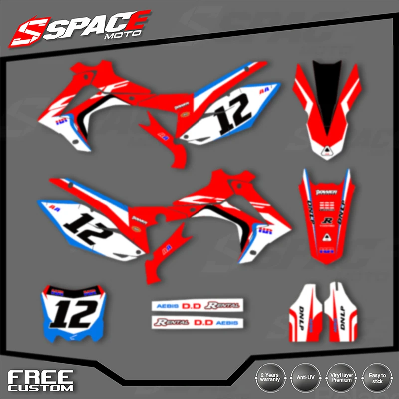 

SPACE пользовательская мотоциклетная графическая фоновая наклейка для HONDA 2014 2015 2016 2017 CRF250R 2013-2016CRF450R наклейки наборы наклеек 03