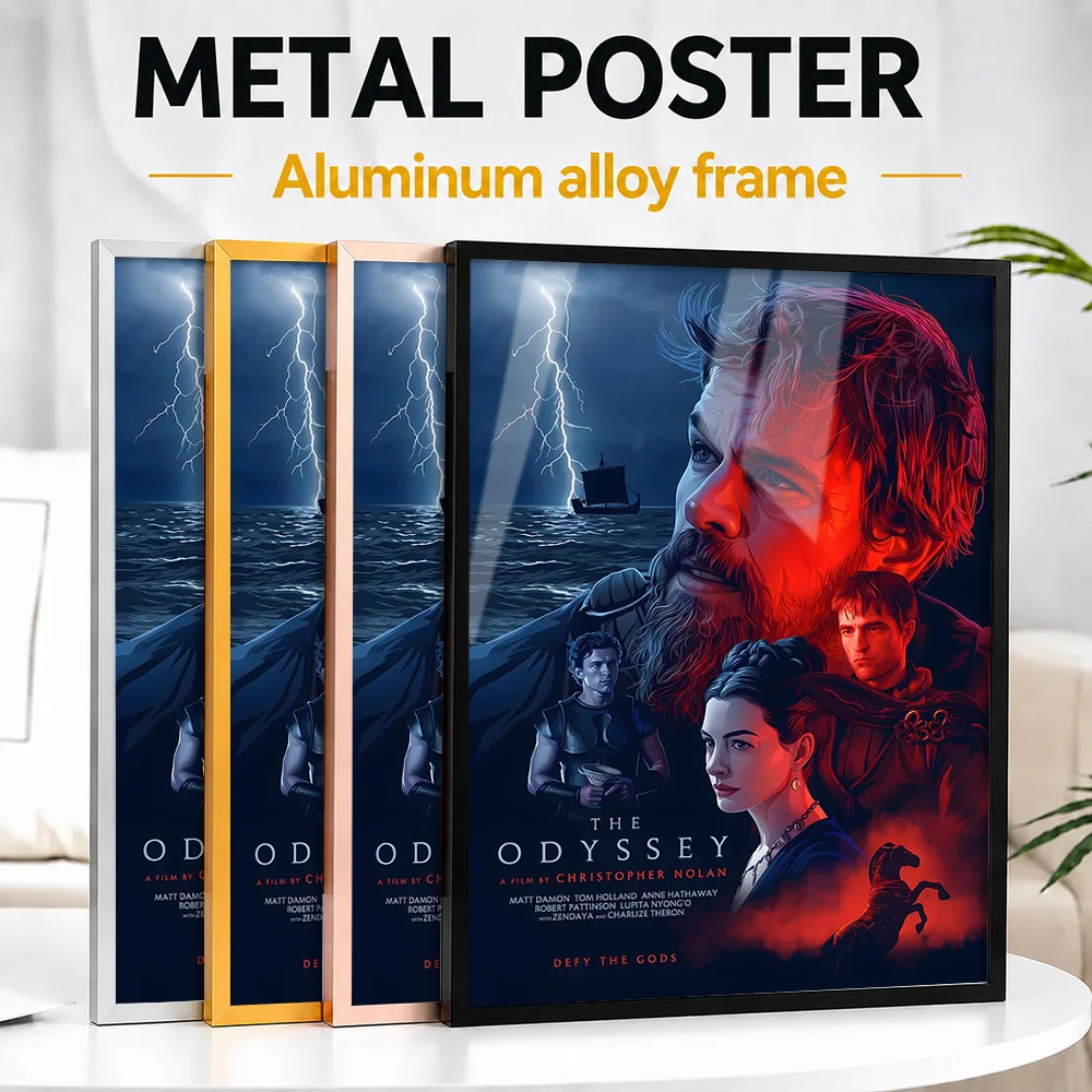 The Odyssey Christopher Nolan Movie Framed Aluminum Metal Poster Customized Screen Tribute Wall Art For Entertainment Lounge
