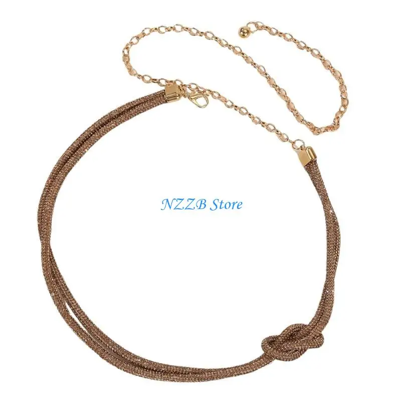 T21F حزام سلسلة متقن، سلسلة خصر متألقة، سلسلة خصر مرصعة بأحجار الراين، سلسلة بطن