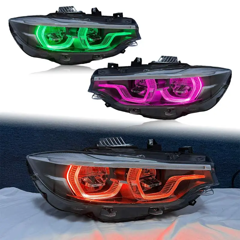 JONE Automotive Parts for BMW 4 Series F32 F33 F36 F80 M3 M4 F82 LED Headlights 2013-2019 RGB Daytime Running Lights