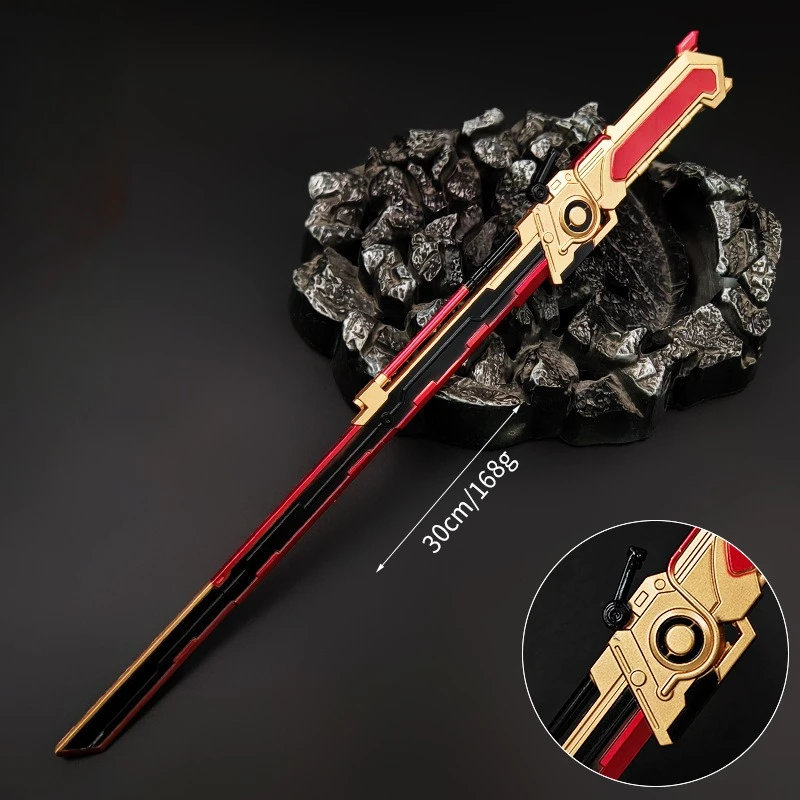22cm Peace Game Props Model Folding Straight Knife Unsharpened Metal Craft Model Decoration Sword Toy Boys Gifts
