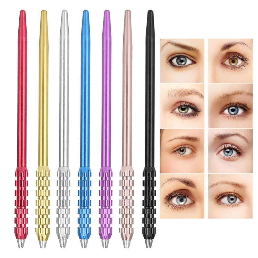 7 Color Eyebrow Tattoo Machine Profession Microblading Needle Tattoo Bump Stainless Steel Pen Semi Permanent Makeup Supply 2PCS