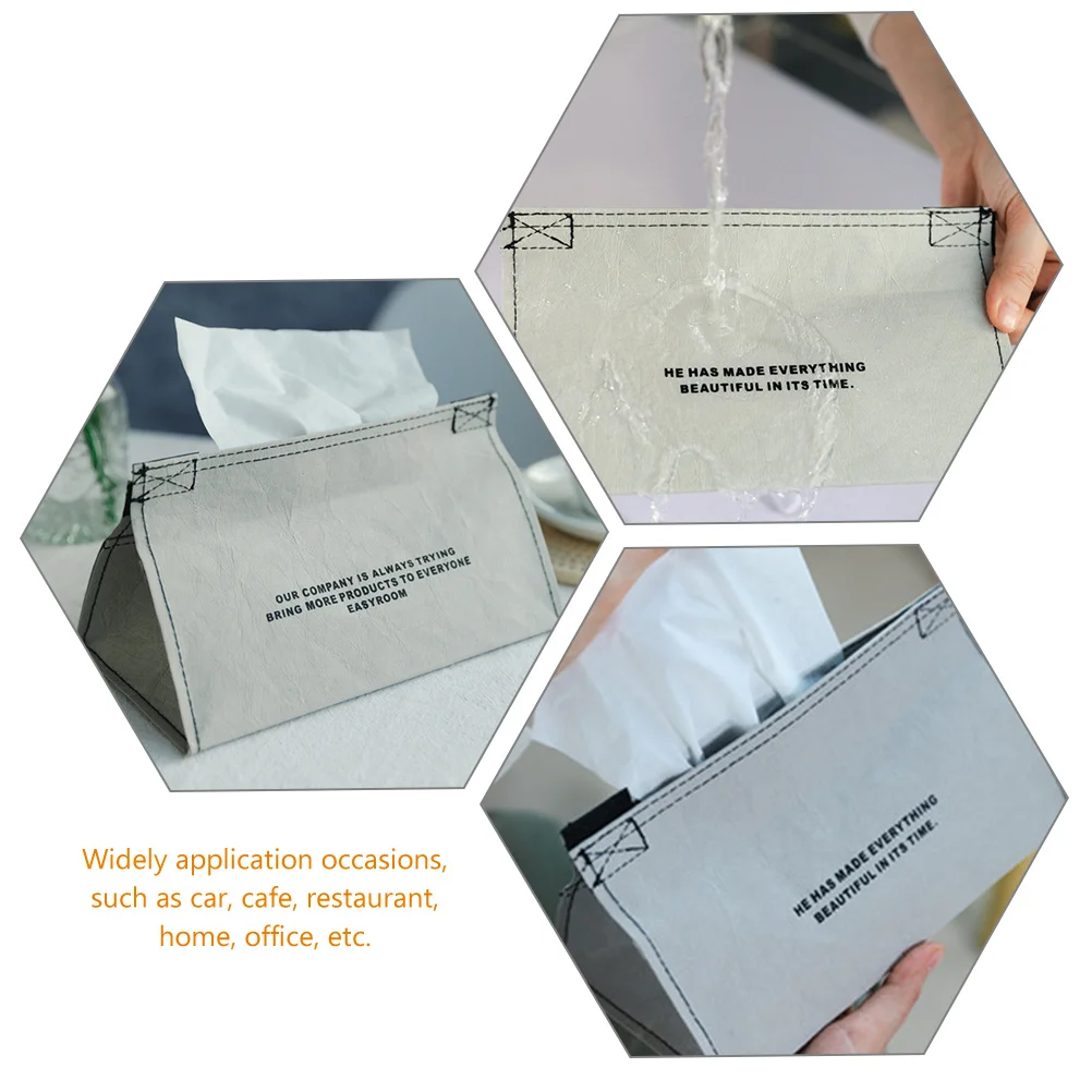 

Waterproof Tissue Box Cover Desktop Pumping Paper Box Holder Storage Case For Home Office Car Simple Style Household