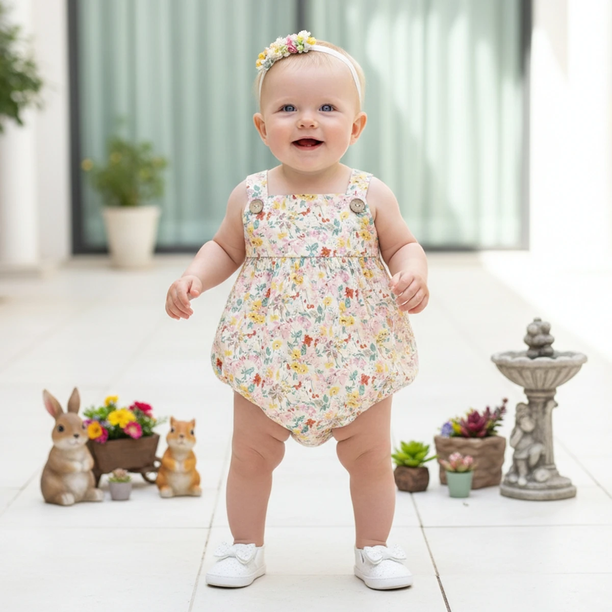 Baby Clothing Pk - Baby Strap Bodysuits Floral Infants Clothing