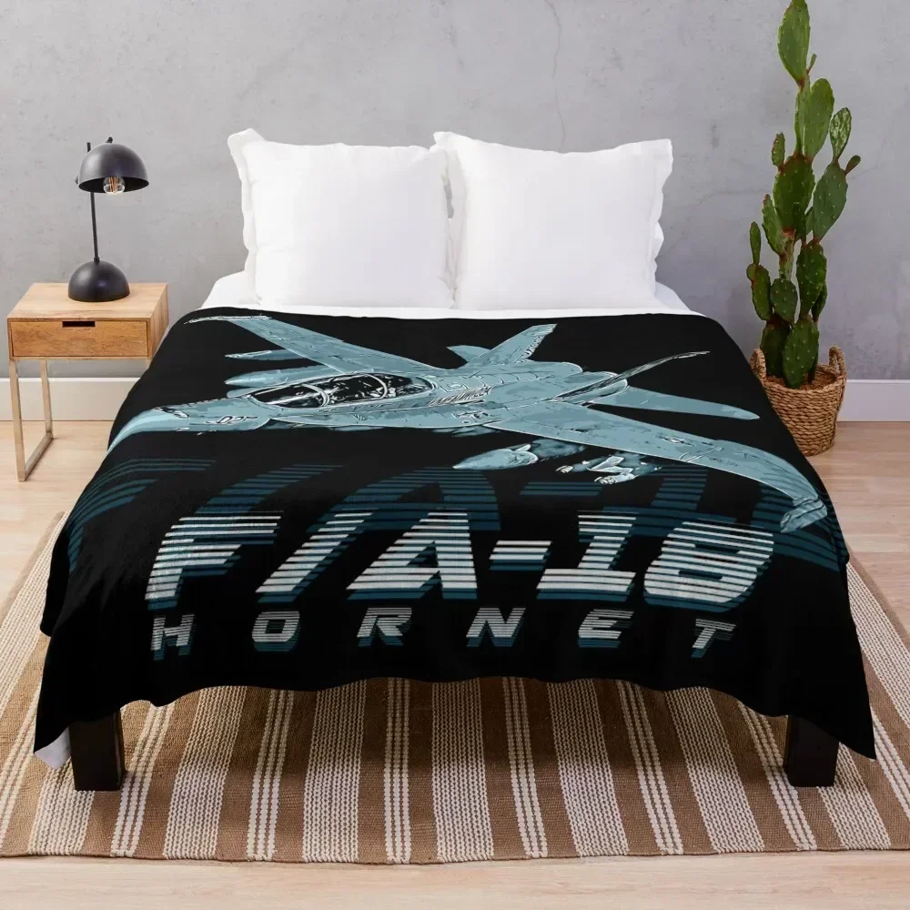 F-18 Hornet Us Air Force Fighter Jet Throw Blanket Furrys Blankets For Sofas Polar Plaid on the sofa Blankets