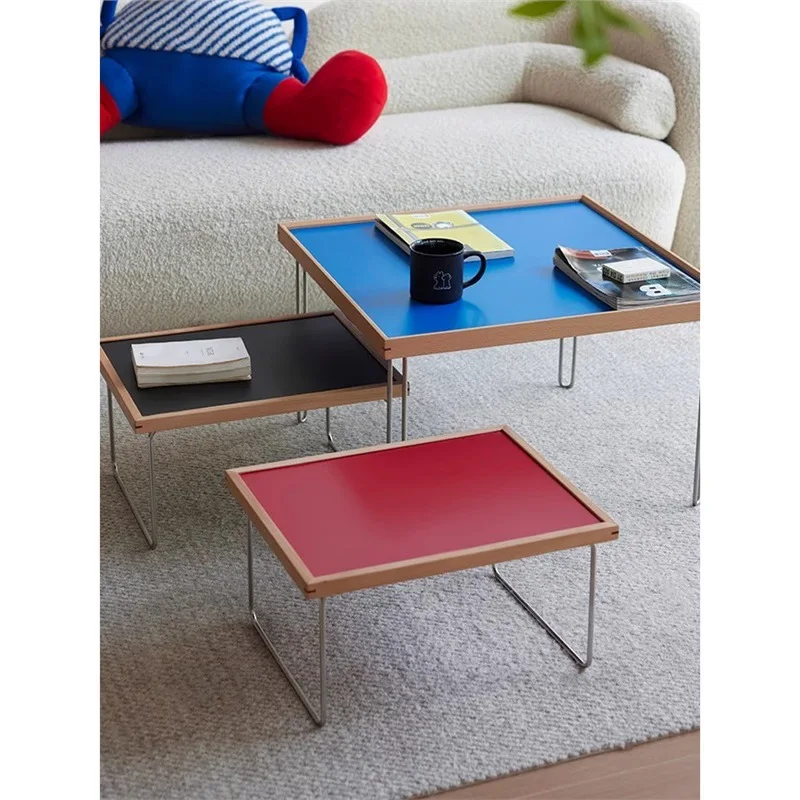 Solid wood coffee table Middle dopamine side table Internet celebrity ideas small table on the bed