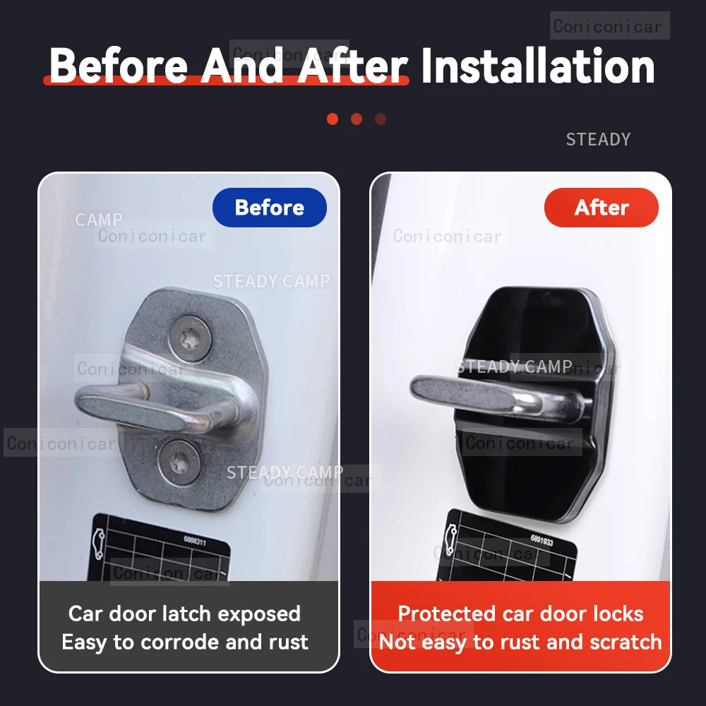Auto Car Door Lock Protect Cover Emblems Case Stainless Steel Decoration For BMW X1 X2 F39 F48 2016-2021 2020 Accessories