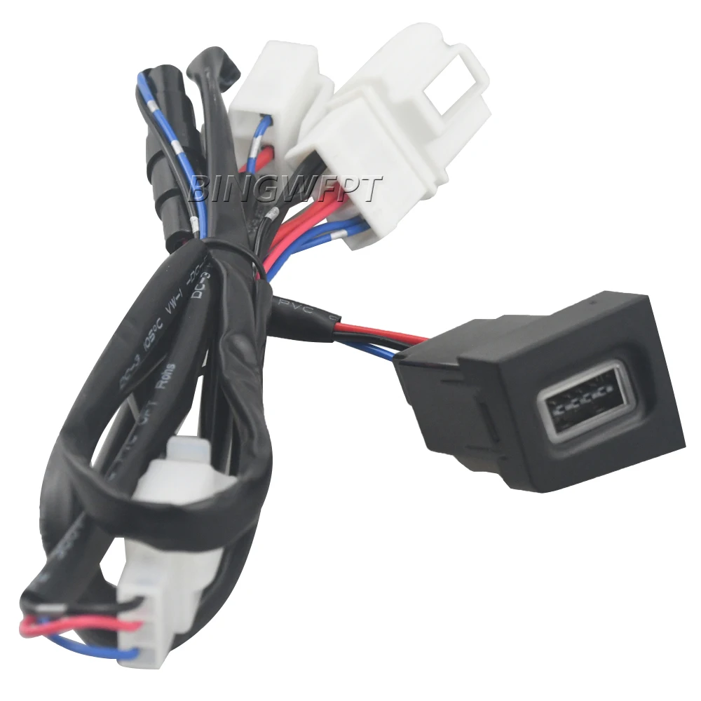 Red LED Car Charger QC3.0 USB Interface Socket Auto Phone Fast Charging Adapter Button For VW CC 2011 2012 Magotan B6 2007-2011