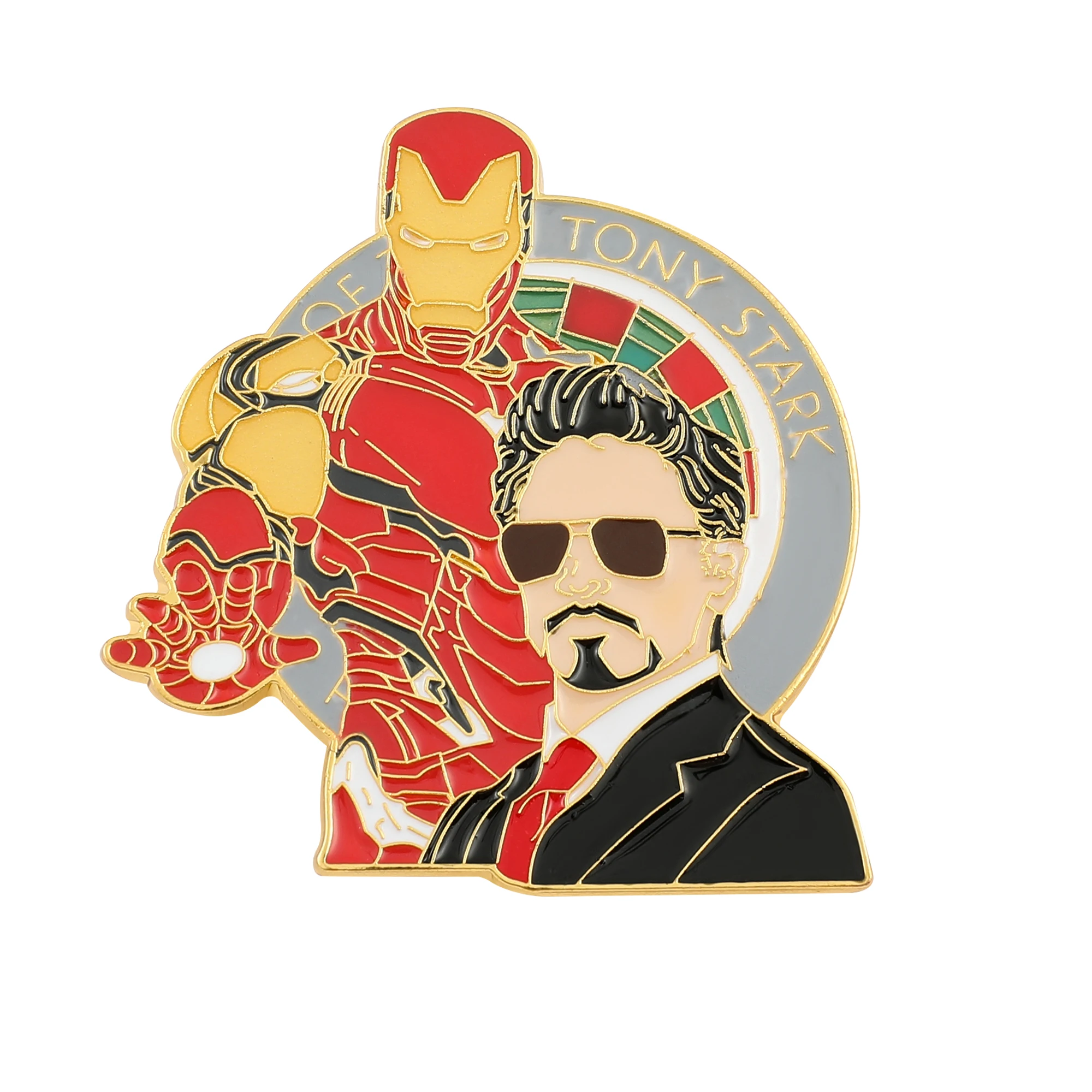 Cute Marvel Pin for Backpack The Avengers Iron Man Tony Stark Cartoon Figure Enamel Pin Luminous Badge Button legends Jewelry