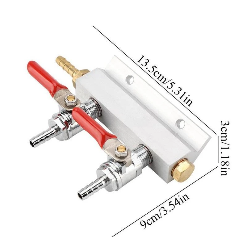 Beer CO2 Gas Shunt Splitter, 1/4 Inch Interface Gas Distribution Manifold for Homebrew Draft Beer Brewing