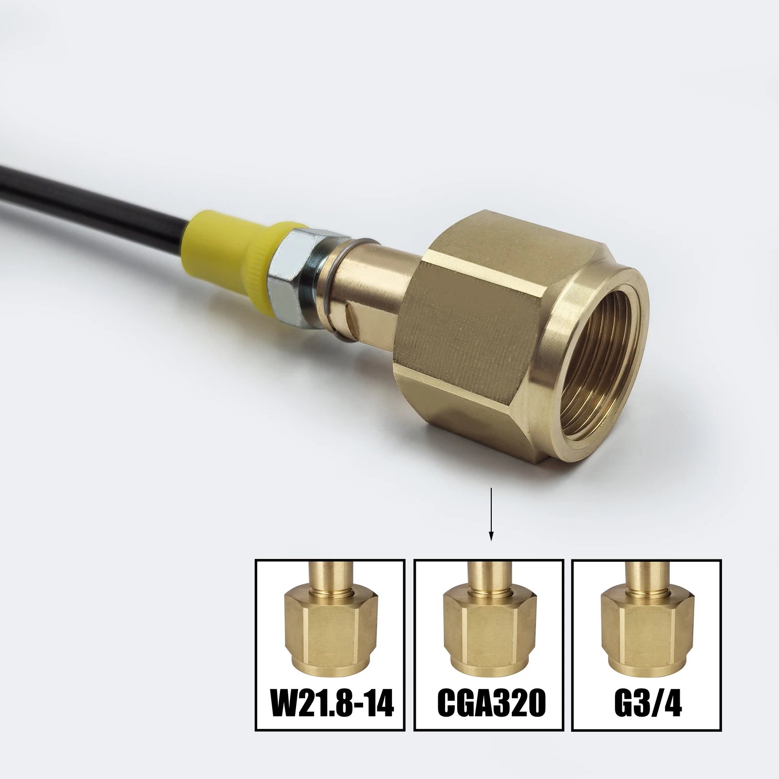 Soda Water Maker Accessories W21.8-14 G3/4 CGA320 Terra DUO Art To CO2 Tank Cylinder Adapter Kit with Quick Disconnect Connector