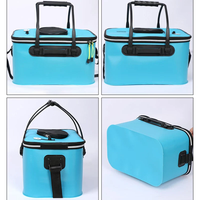 Portable EVA Fishing Bag Collapsible Fishing Bucket Breathable Live Fish Box Camping Water Container PanBasin Tackle Storage Bag