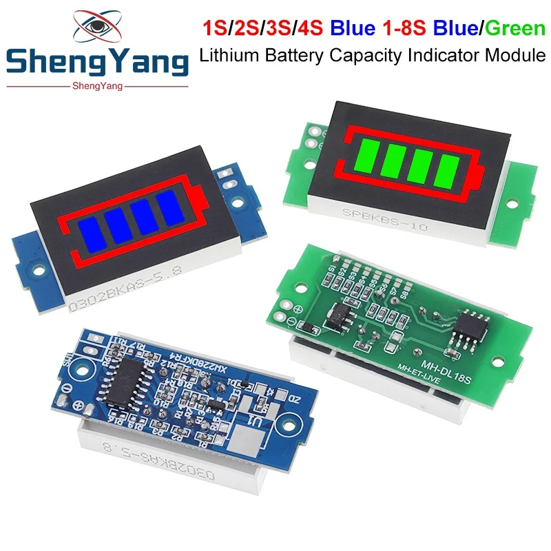 TZT 1S 2S 3S 4S Single 3.7V Lithium Battery Capacity Indicator Module 4.2V Blue Display Electric Vehicle Battery Power Tester image 2