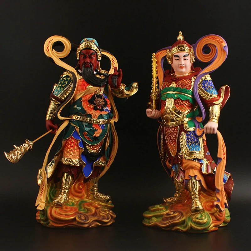 Guan Yu Sculptures Sangharama Bodhisattva Resin Painting Buddha Statues Dharma Wealth Room Home Decor Artistic Chinese