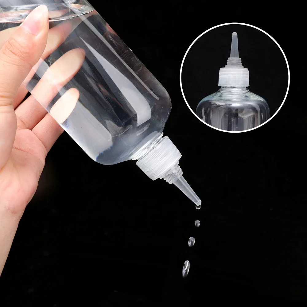 500/1000ml Plastic Squeeze Dropper Bottles Transparent Sharp-mouth Bottle Squeezable Needle Bottles Ink Glue Clear Container