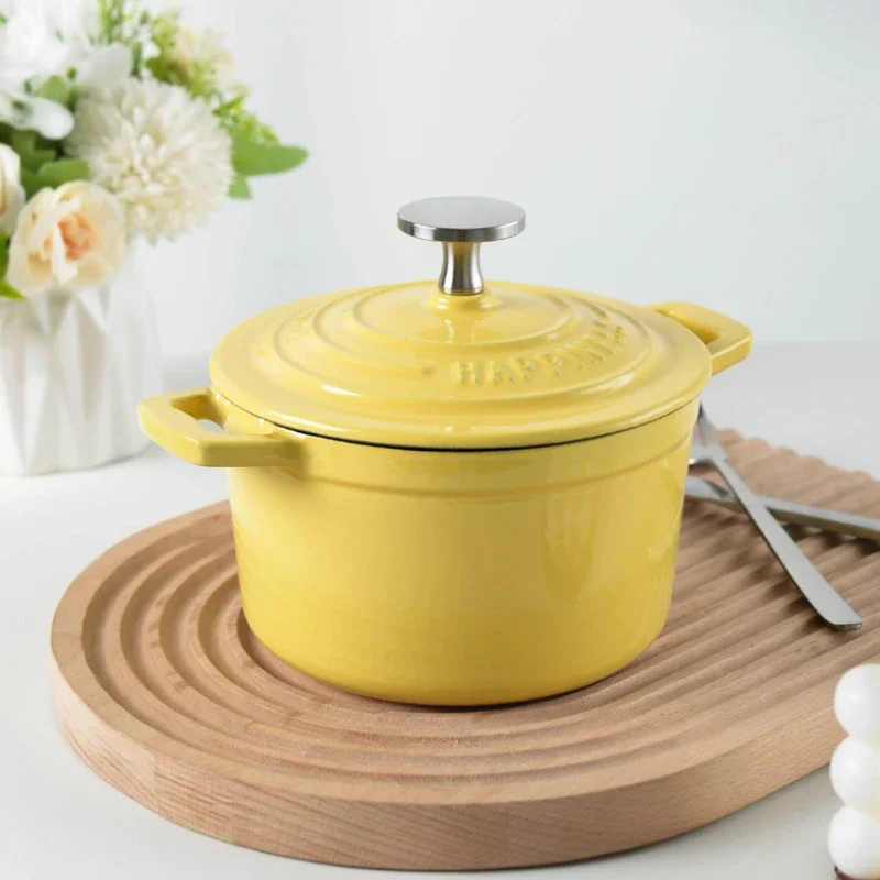 

14cm Mini Enamel Pot Kitchen Accessories Soup Pot 1L Capacity Non-stick Pots Enameled Cast Iron Cookware Milk Pot Cooking Pots
