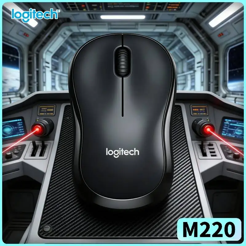 Logitech M220 Wireless Mute Mouse Nano USB Receiver Ambidextrous Smooth Cursor For Laptop Desktop Computer Daily Operation