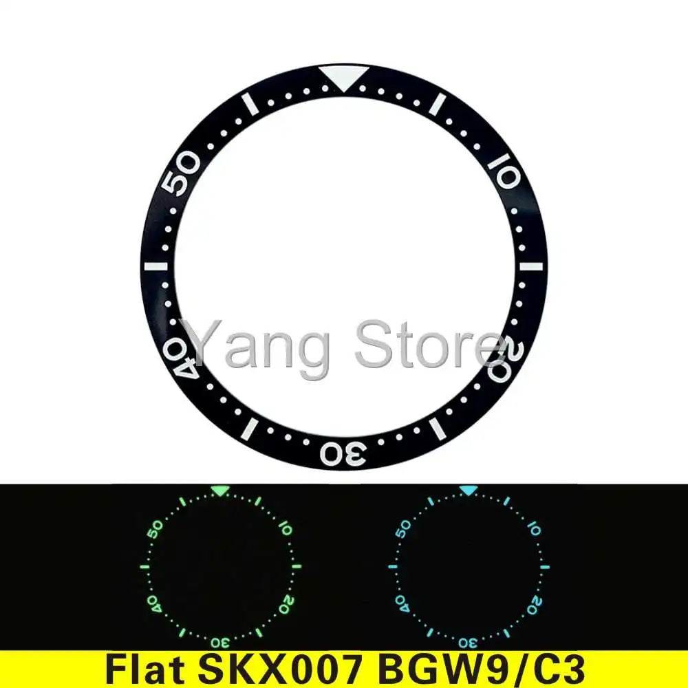 High Quality Flat Bezel Accessory 38mm C3 Lumens BGW9 Lumens Top Ceramic Bezel Insert SKX007/SKX009/SKX011 Mod