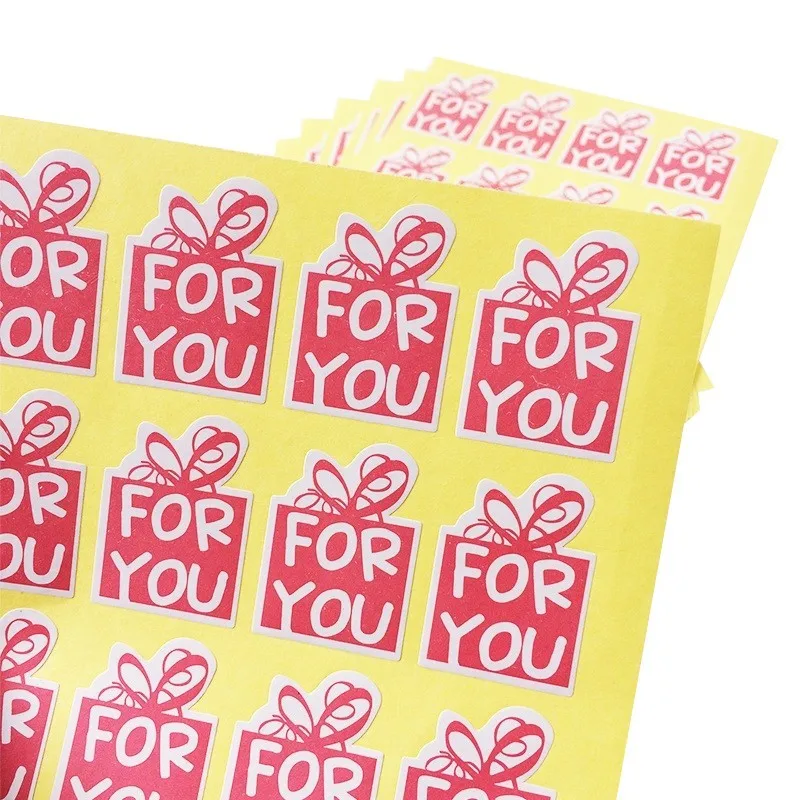 120pcs/pack  Pink Color Butterfly For You Style DIY Paper Labels Seal Sticker For Gift  Stickers