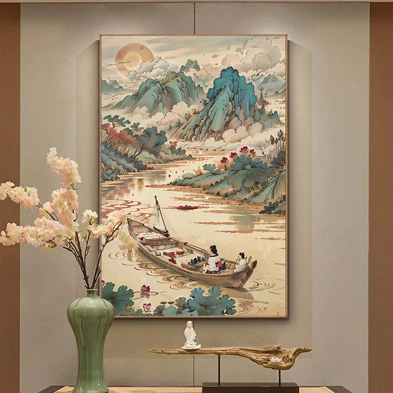 Imagem -01 - Pintura a Óleo com Moldura Faça Você Mesmo Pintura por Números Boating Paisagem Adulto e Crianças pintura a oleo com moldura faca voce mesmo pintura por numeros boating paisagem adulto e criancas 01