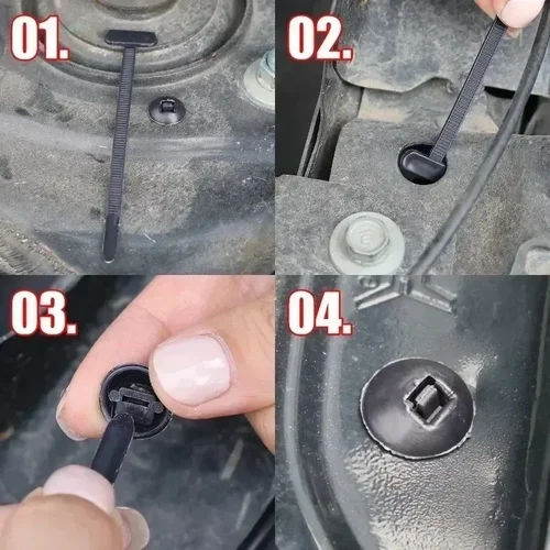 Imagen 2 del producto Clips de Clip autoblocantes de nailon, hebilla Universal para bridas de cables, juego de sujetadores para coche, hebilla para bridas de cables, accesorios para guardabarros y maletero