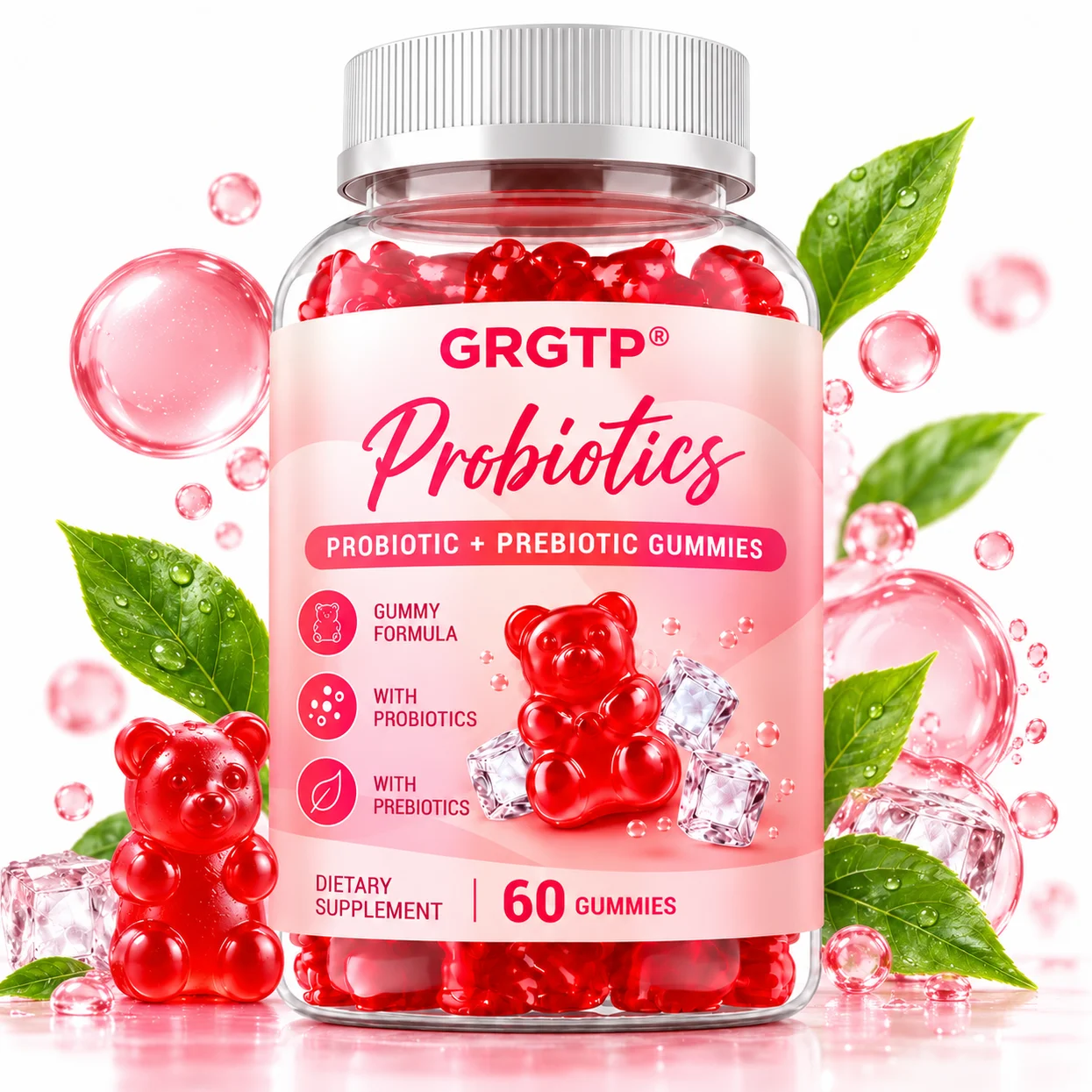 Probiotics + Prebiotic Gummies - Regular Bowel Movements, Supports Digestive and Intestinal Health,Improve Vitality and Immunity
