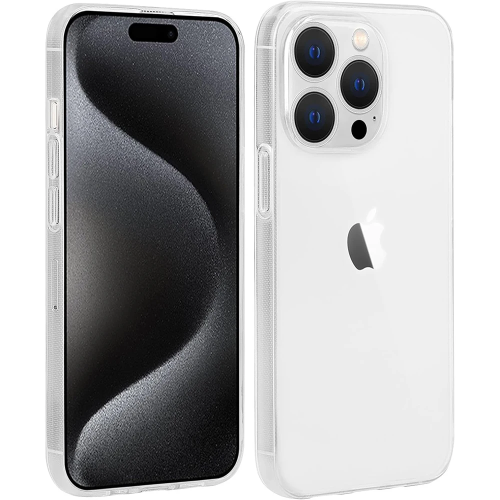 Ultra Thin Silicone Soft Case For iPhone 15 Pro Max Clear Transparent Back Cover For Apple iPhone15 iPhone 15 Promax 15Pro Shell