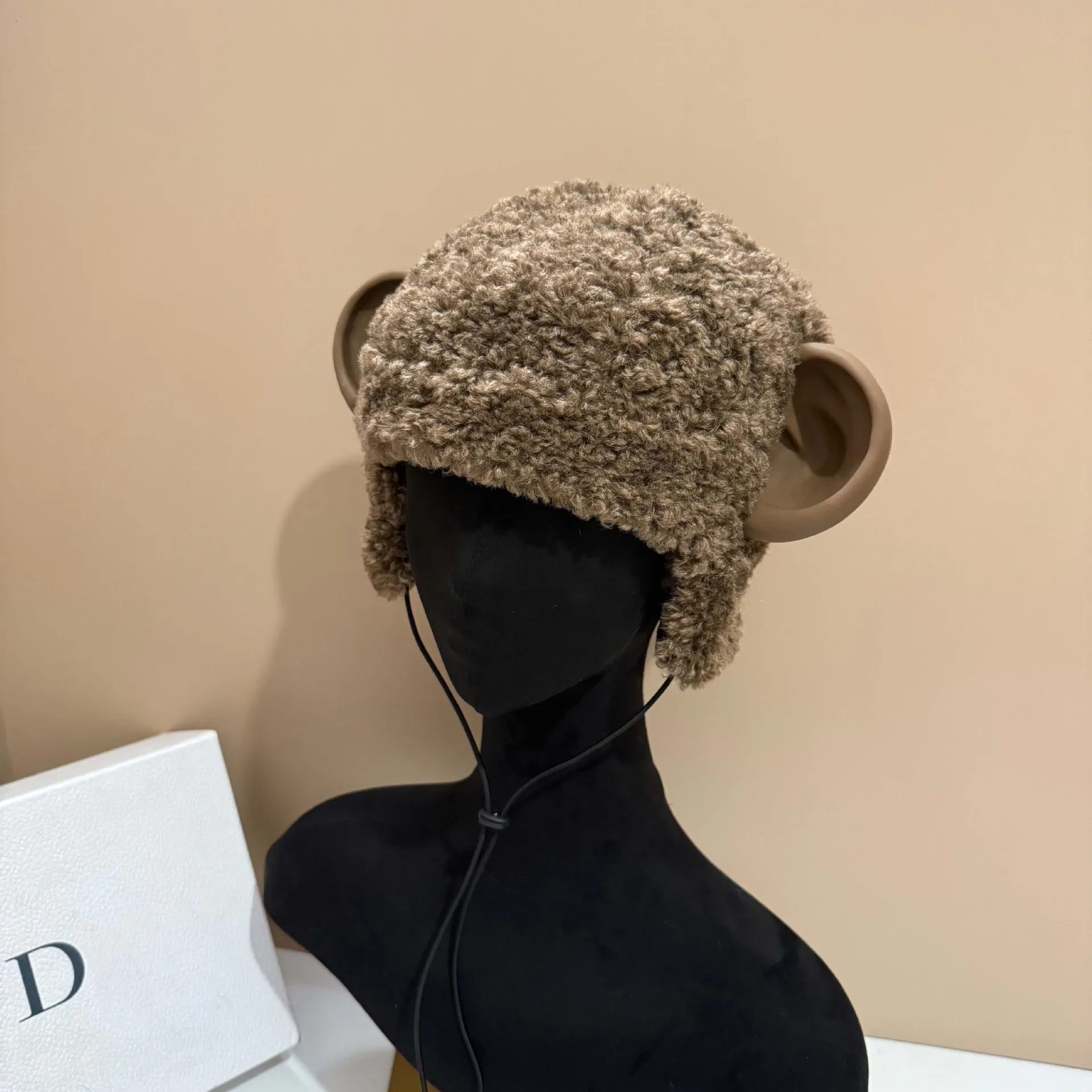 デザイナー-モンキーイヤー-ウールキャップ-雷鋒帽風-冬用-アウトドア-防寒-耳当て付き-ニット帽-高品質-バラクラバ-寒さ対策