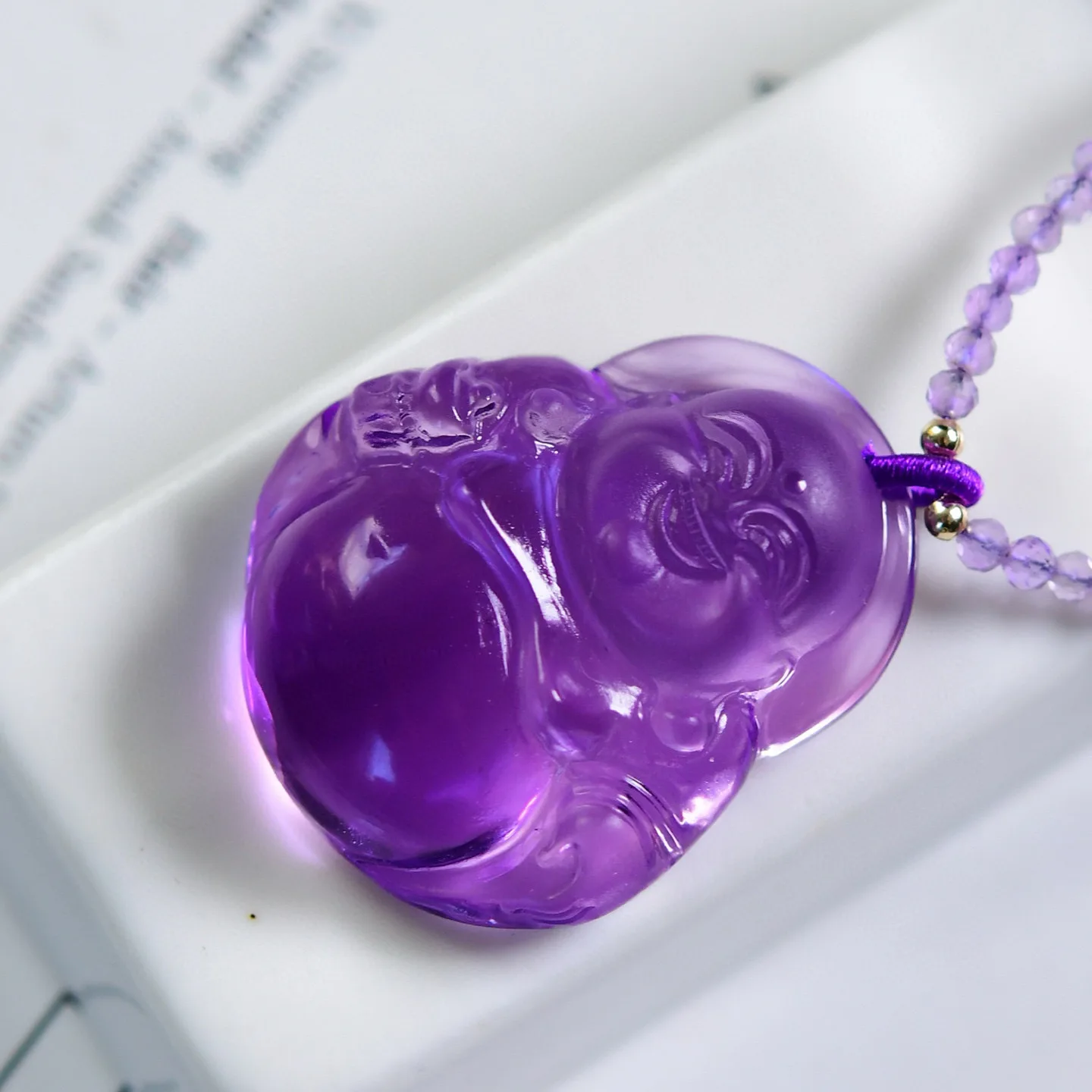 

Natural Purple Amethyst Quartz Pendant Necklace Buddha 31.5*26.8*12mm Amethyst Jewelry Beads Women Men Necklace Brazil AAAAAA