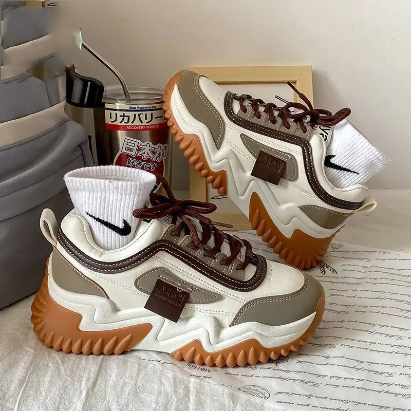 

classics Spring and Autumn College Style Women's Thick soled Sneakers New Fashionable and Versatile Casual Skateboarding Shoes