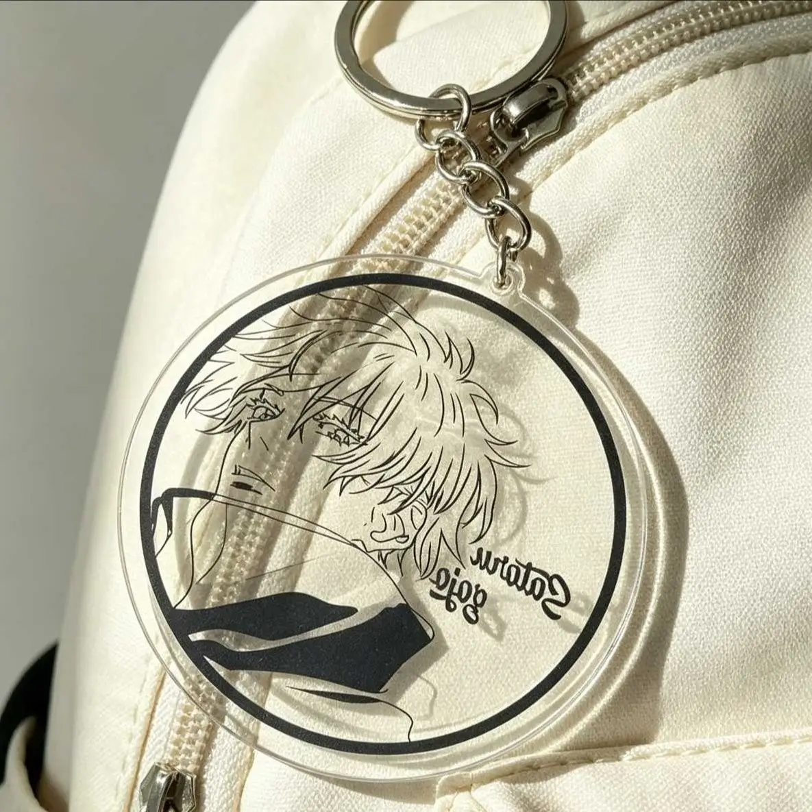 Acrylic Keychain Transparent Round Pendant Light Magnifying Bag Charm Figure Collectible Gift For Fans Daily Cosplay Props