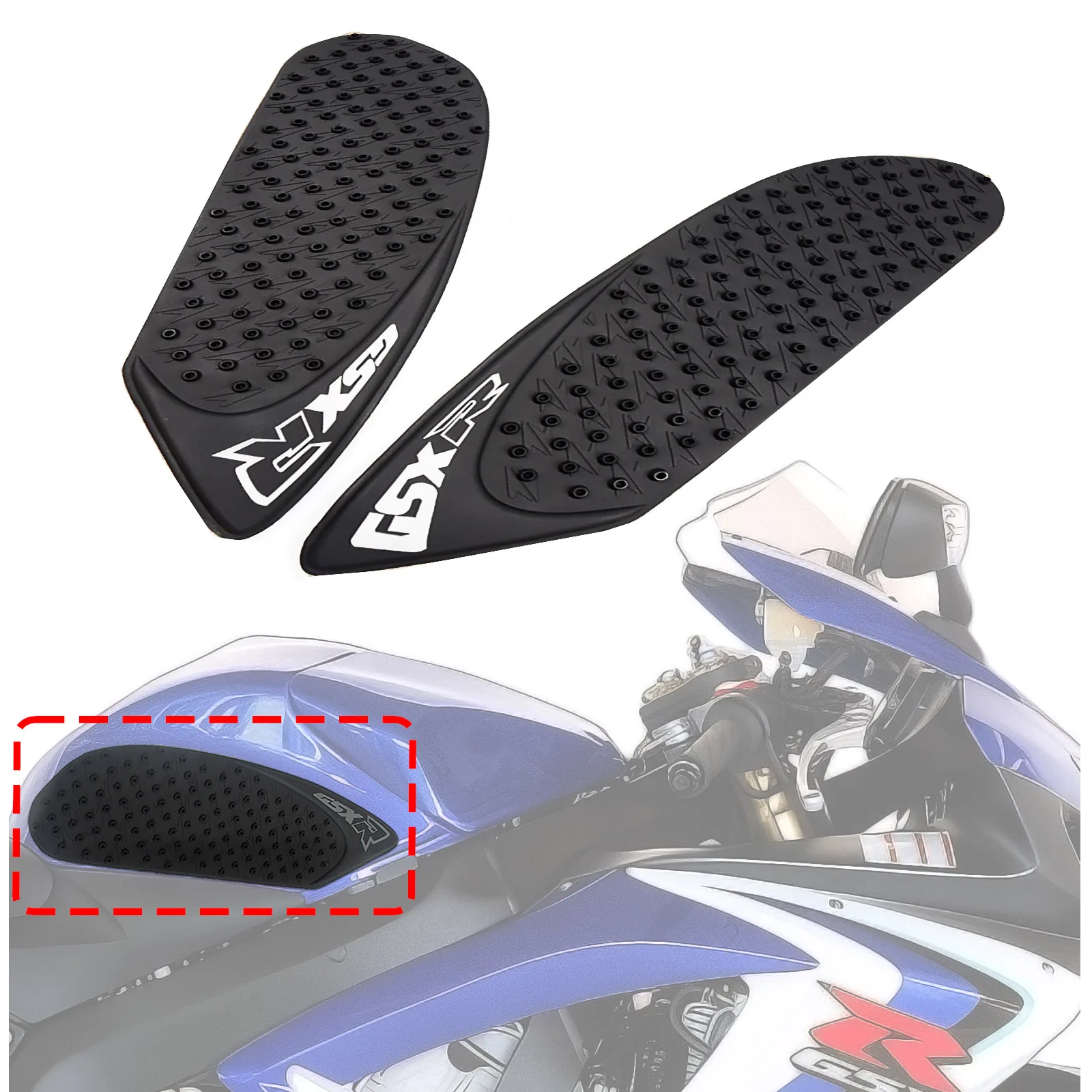 for suzuki GSXR 600 750 2006 2007  K6 K7 Motorcycle Gas Tank Slip Sticker Side Knee Fuel Tank Anti Slip Grip Silicone Pad