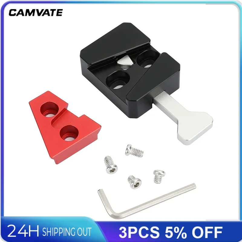 CAMVATE V-Lock Quick Release Plate Mount Assembly Kit with Base Station and Wedge With 1/4