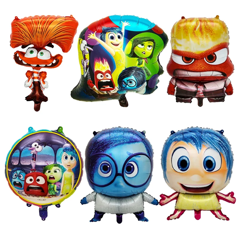 

Inside Out 2 Balloon Children's Happy Birthday Party Decor Set Cartoon Joy Sadness Anger Disgust Fear Foil Supplies Toys Kids