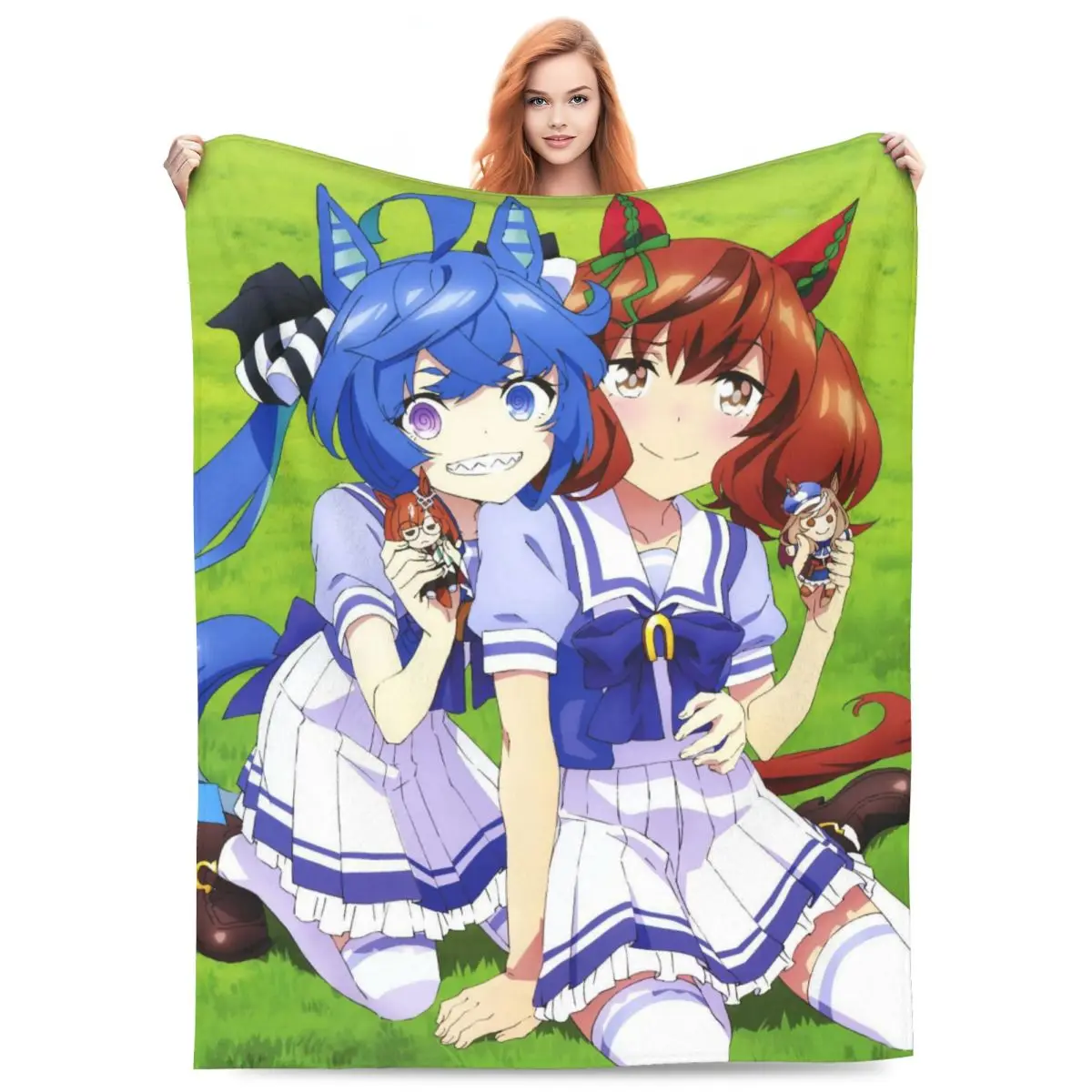 

Одеяла аниме Uma Musume Pretty Derby, фланелевые летние дышащие теплые пледы для кровати, ковер для спальни, кусок