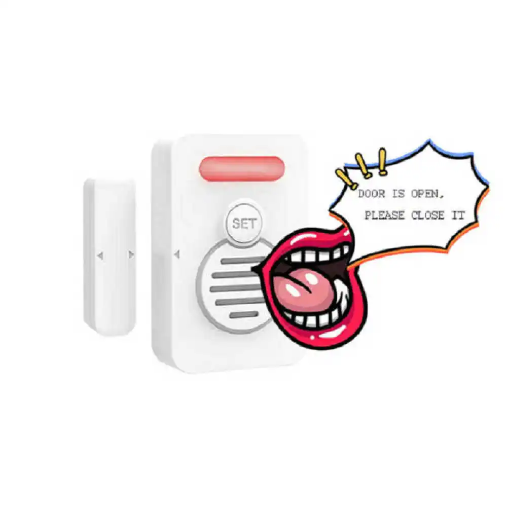 Portable Wireless Security System Safety Sensor Triggered Door Alarm With Sound Warning And Light Three Level Volume Adjustment