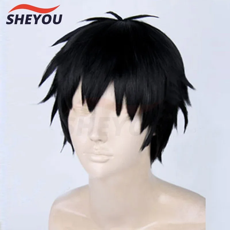 Monkey D. Luffy Black Short Cosplay Wig Heat Resistant Synthetic Hair Cosplay Wigs   Wig Cap