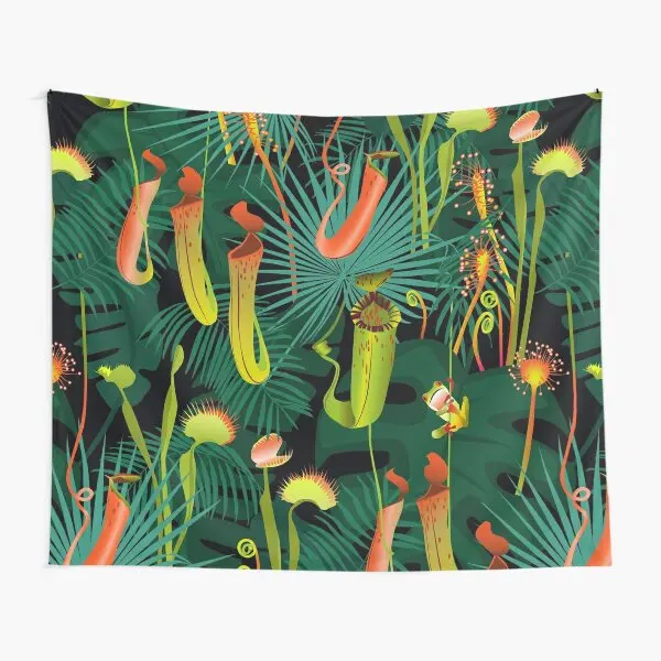 Nocturnal Carnivorous Flora  Tapestry Bedspread Room Hanging Towel Decor Beautiful Home Wall Yoga Art Living Decoration Colored