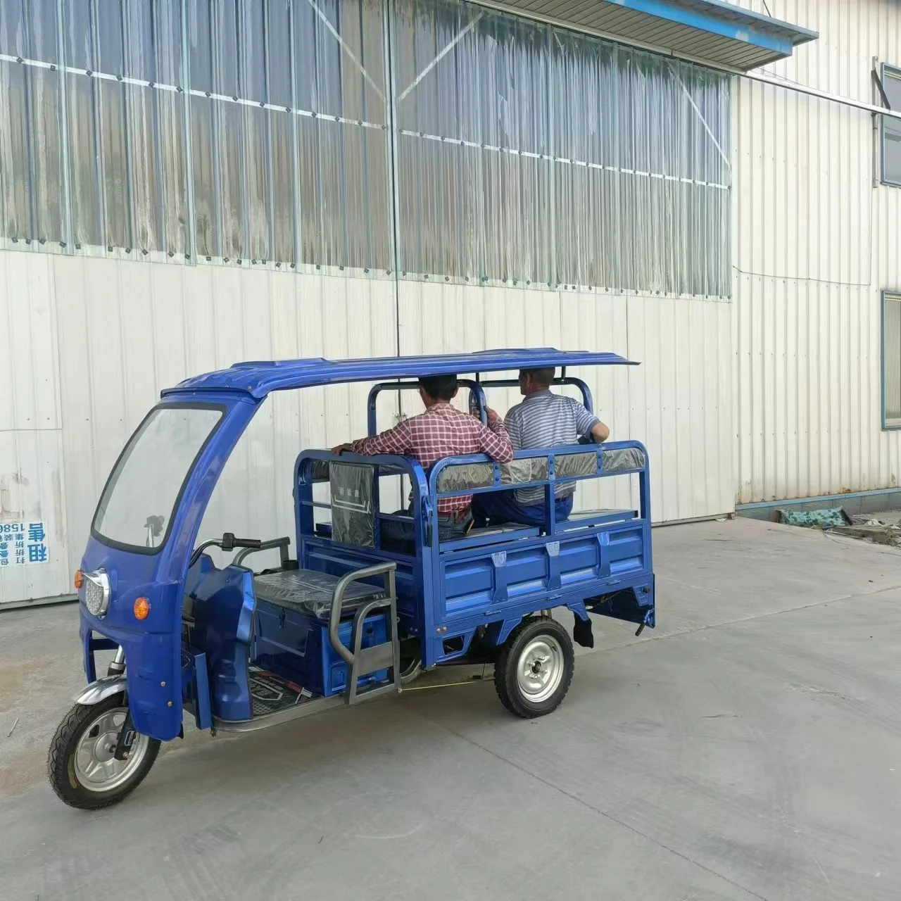 2024 Tricycle Carport Canopy Car Stainless Steel Transparent Glass Thickened Manned Large Capacity