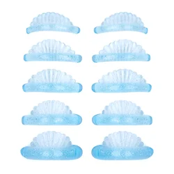 5 Pairs 5 Sizes Shell Shape Blue Glitter Silicone Pads for Lashes Lift Curler Patches Eyelash Extensions Grafting Makeup Tool