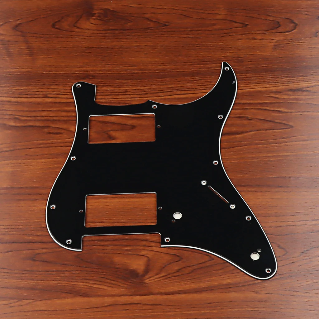 ST Electric Guitar Parts  Black  3Ply 11 Holes HH Guitar Pickguard Humbucker Scratch Plate