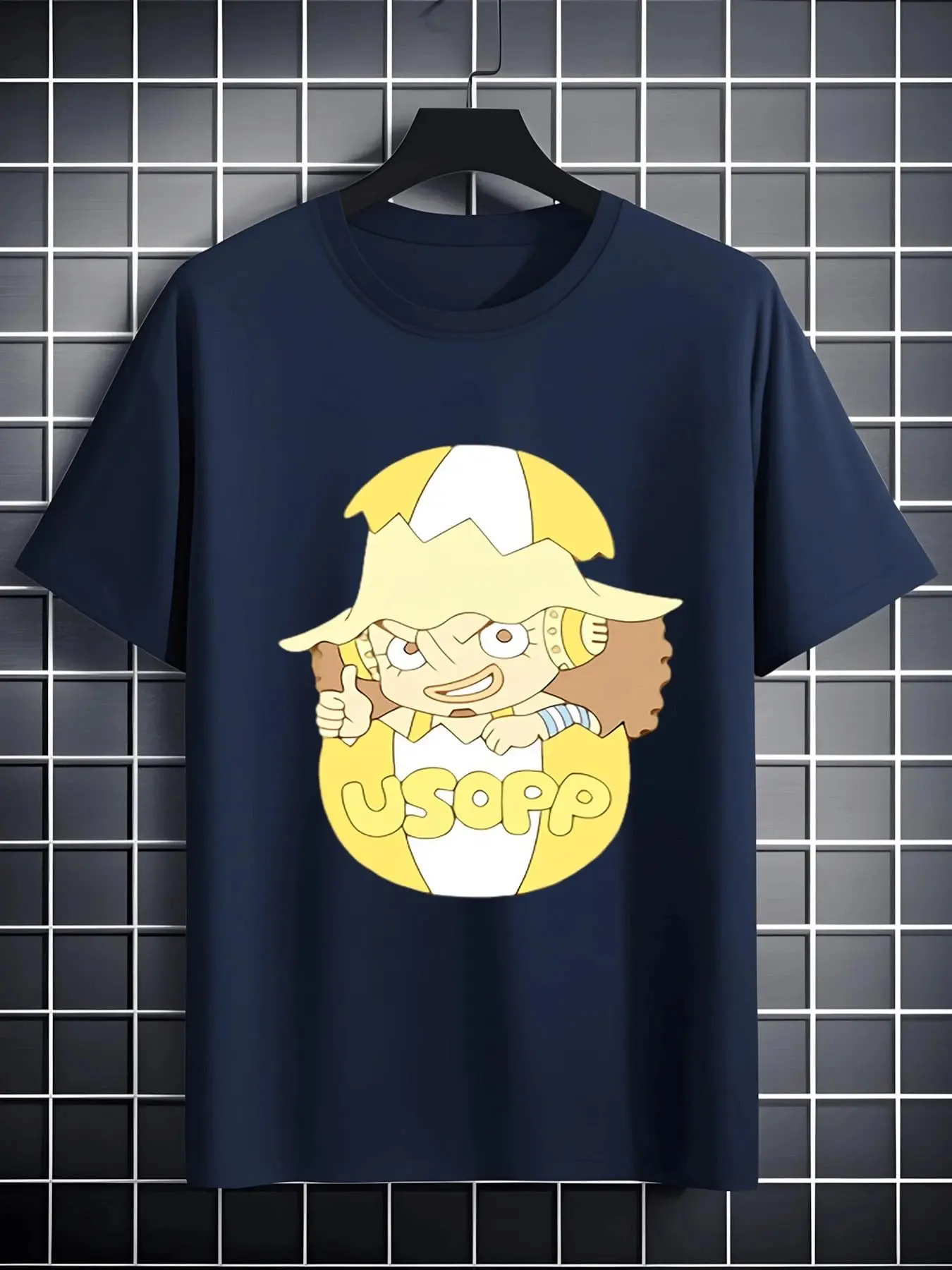 Męska koszulka anime One Piece Usopp na lato 2025, casualowa koszulka z krótkim rękawem, zabawny nadruk z kreskówką, moda streetwear, ubrania Y2k